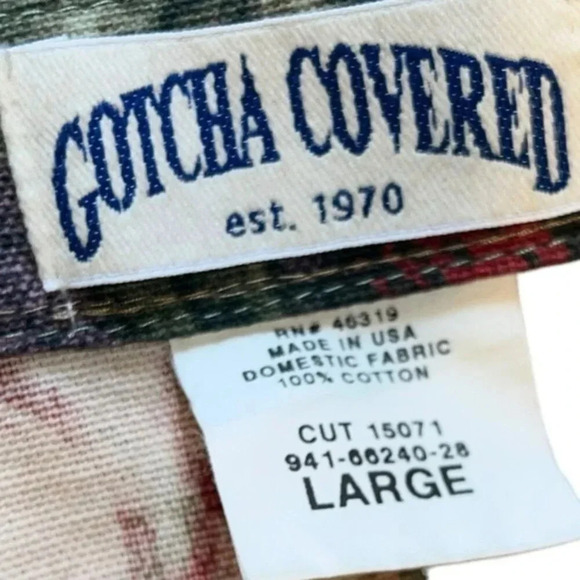 Gotcha Covered Floral Vintage Tapestry Denim Back elasctic Vest | Sz Large - Picture 5 of 8